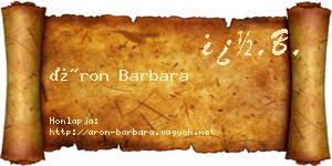 Áron Barbara névjegykártya