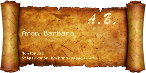 Áron Barbara névjegykártya