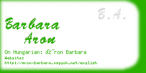 barbara aron business card
